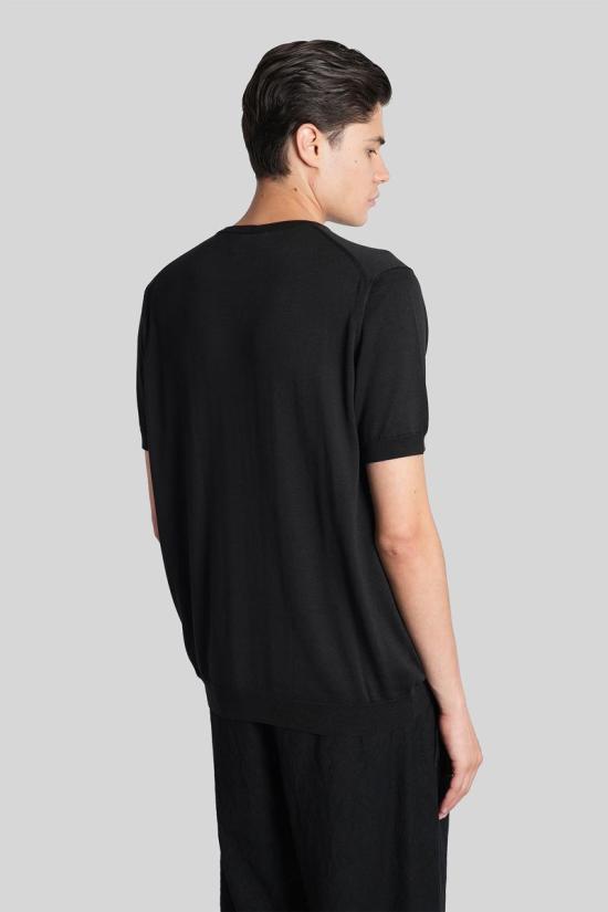 25FW 조르지오 아르마니 반팔 티셔츠 424984 3HSM38SM63Z Black - GIORGIO ARMANI