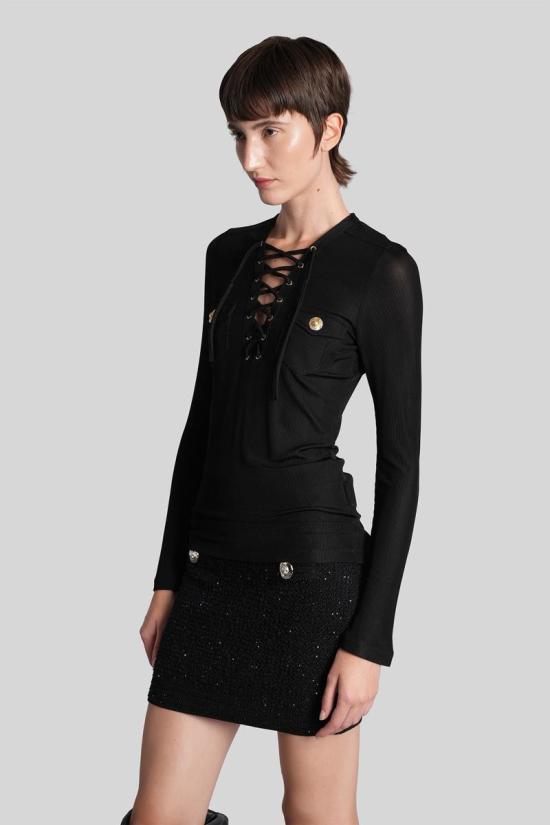 25FW 발망 스웨터 428162 FF1GD019JC55 Black - BALMAIN