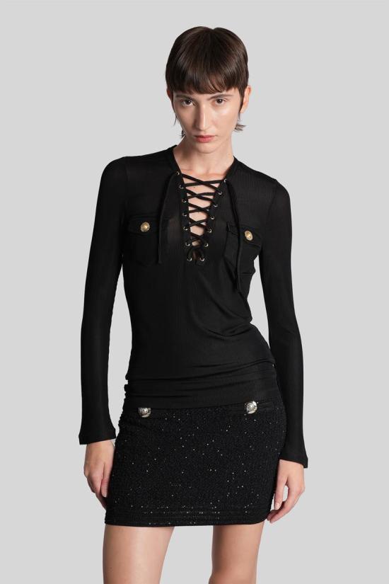 25FW 발망 스웨터 428162 FF1GD019JC55 Black