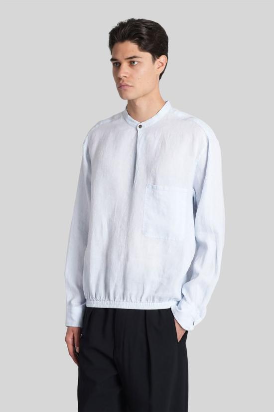 25FW 조르지오 아르마니 긴팔 셔츠 424658 GM001787AF18950 Blue - GIORGIO ARMANI