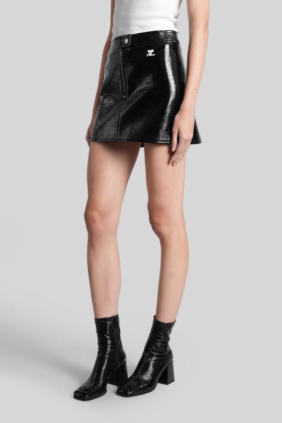 25FW 쿠레쥬 숏 스커트 429555 PERCJU001VY0014 Black - COURREGES