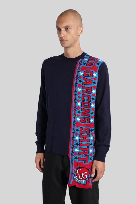 25FW 꼼데가르송 스웨터 426277 FP N004 W25 BLUE - COMME DES GARCONS