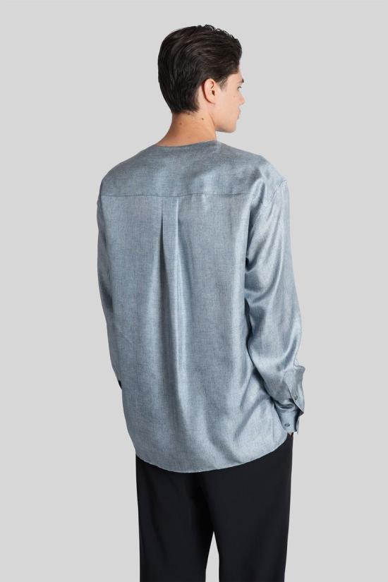 25FW 조르지오 아르마니 긴팔 셔츠 424657 GM001785TE16654 BLUE - GIORGIO ARMANI