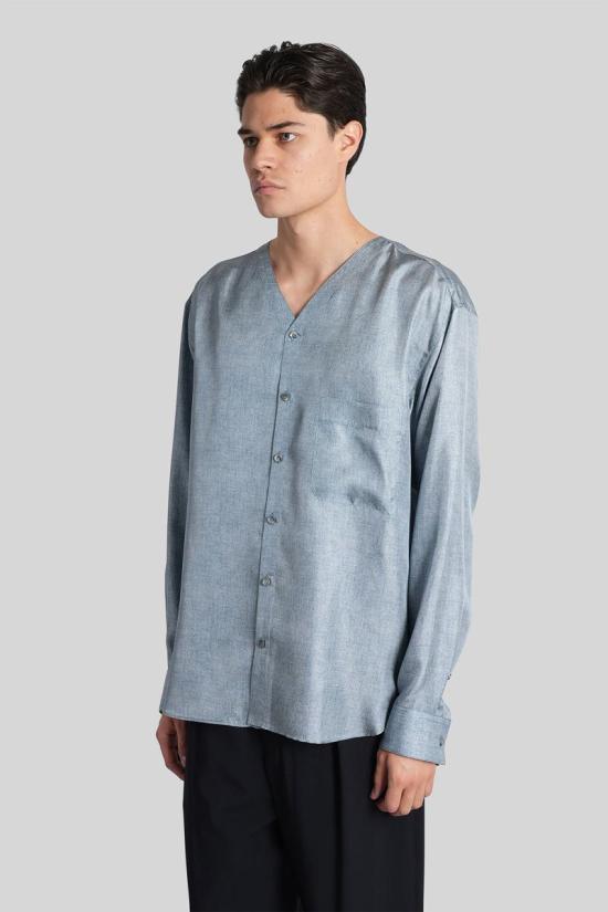 25FW 조르지오 아르마니 긴팔 셔츠 424657 GM001785TE16654 BLUE - GIORGIO ARMANI