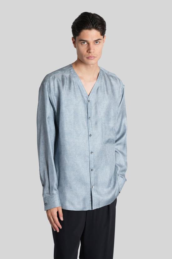 25FW 조르지오 아르마니 긴팔 셔츠 424657 GM001785TE16654 BLUE