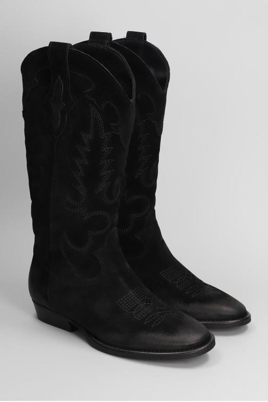 25FW 지젤 모아레 부츠 423560 GUATEMALA Black - GISEL MOIRE