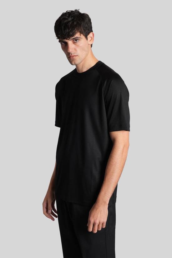 25FW 에르메네질도제냐 반팔 티셔츠 429155 UG328A2 GCT706 Black - ERMENEGILDO ZEGNA