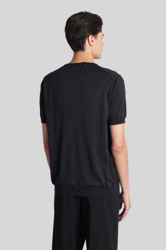 25FW 조르지오 아르마니 반팔 티셔츠 424983 3HSM38SM63Z BLUE - GIORGIO ARMANI