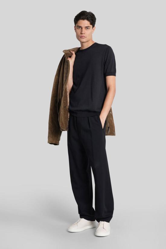 25FW 조르지오 아르마니 반팔 티셔츠 424983 3HSM38SM63Z BLUE - GIORGIO ARMANI