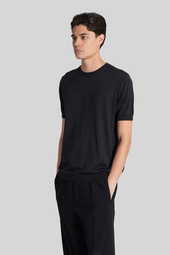 25FW 조르지오 아르마니 반팔 티셔츠 424983 3HSM38SM63Z BLUE - GIORGIO ARMANI