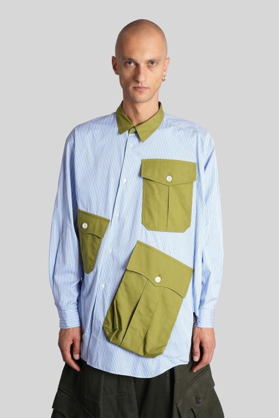 25FW 꼼데가르송 긴팔 셔츠 428030 PP B002 W25 Blue