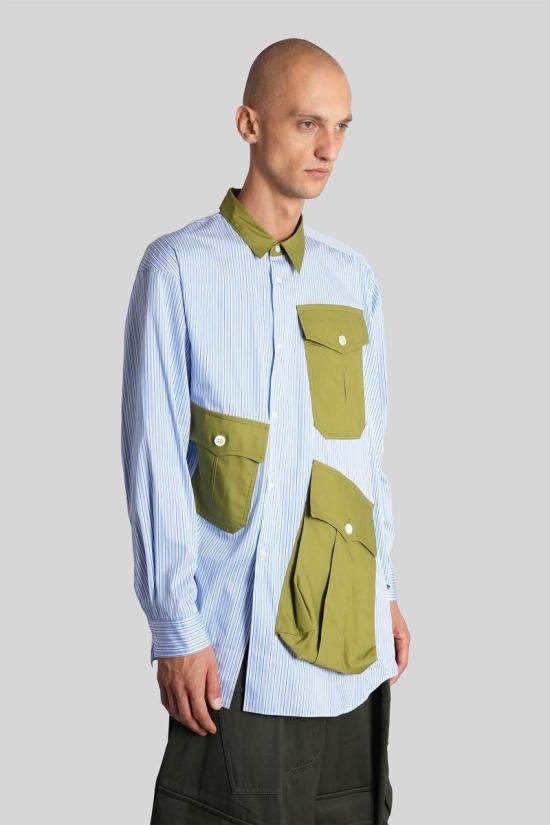 25FW 꼼데가르송 긴팔 셔츠 428030 PP B002 W25 Blue - COMME DES GARCONS