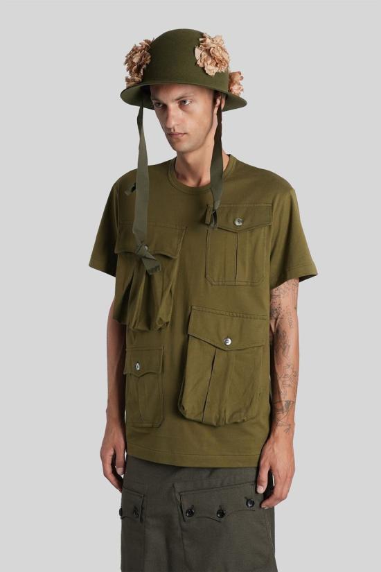 25FW 꼼데가르송 반팔 티셔츠 426248 PP T005 W25 GREEN - COMME DES GARCONS