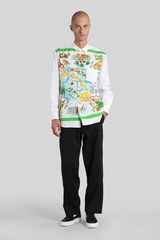 25FW 꼼데가르송 긴팔 셔츠 426275 FP B013 W25 WHITE - COMME DES GARCONS