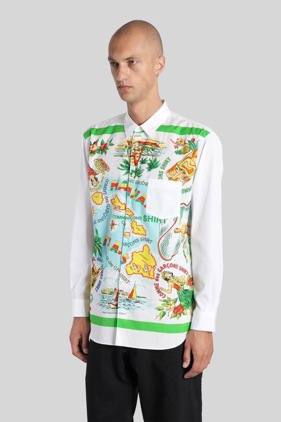 25FW 꼼데가르송 긴팔 셔츠 426275 FP B013 W25 WHITE - COMME DES GARCONS