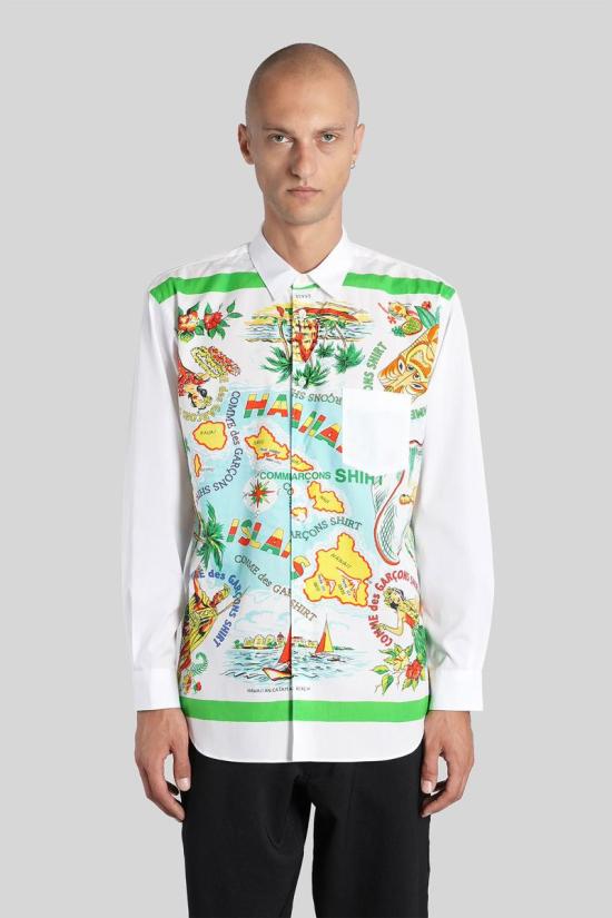 25FW 꼼데가르송 긴팔 셔츠 426275 FP B013 W25 WHITE