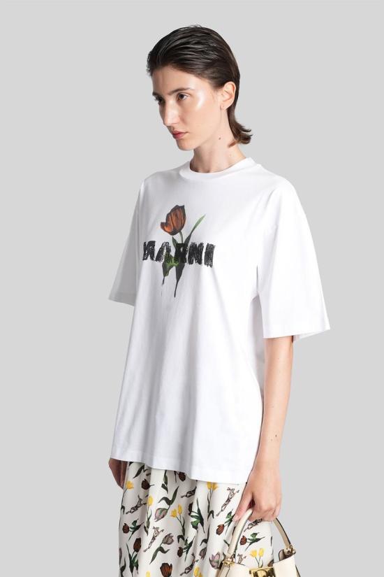 25FW 마르니 반팔 티셔츠 426191 THJET49P18USCY31 WHITE - MARNI