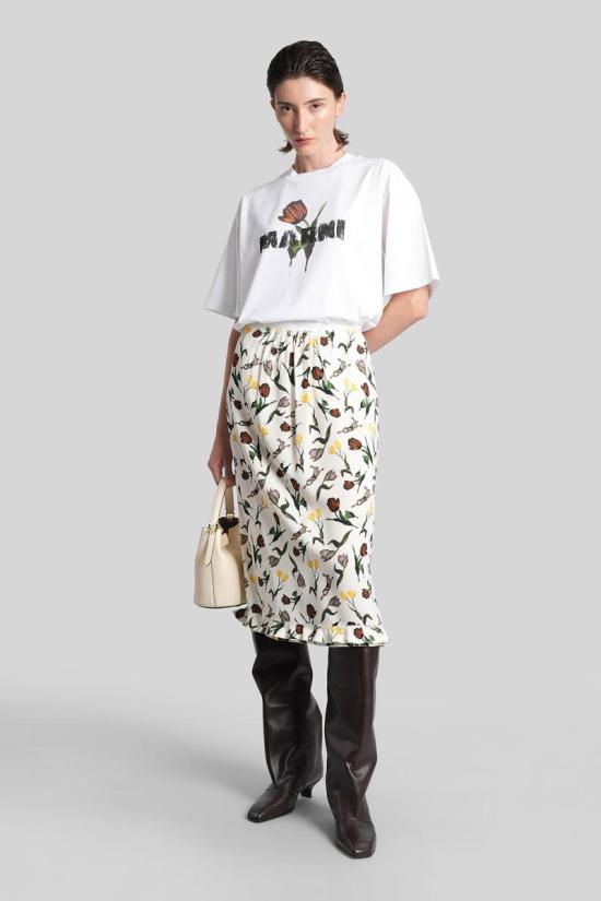 25FW 마르니 반팔 티셔츠 426191 THJET49P18USCY31 WHITE - MARNI