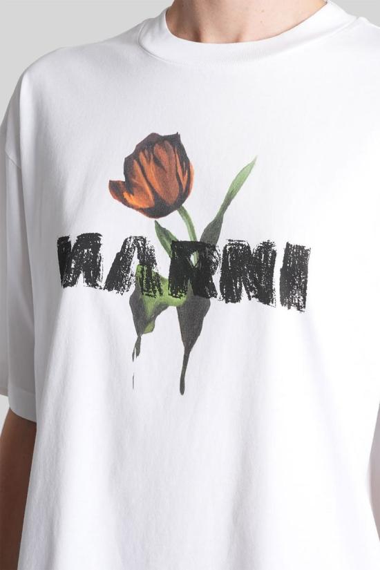 25FW 마르니 반팔 티셔츠 426191 THJET49P18USCY31 WHITE - MARNI