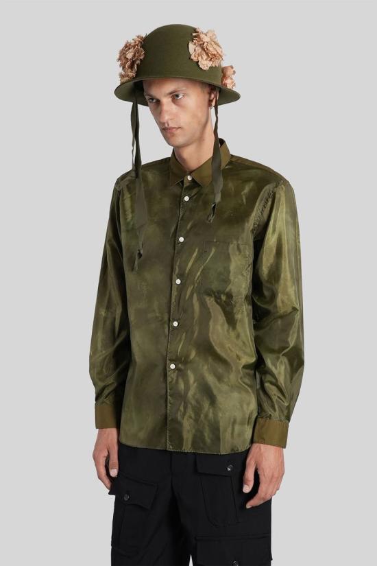 25FW 꼼데가르송 긴팔 셔츠 426239 PP B011 W25 GREEN - COMME DES GARCONS