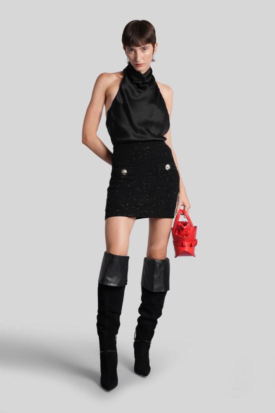 25FW 발망 숏 원피스 428159 FF1AE165SE94 Black - BALMAIN