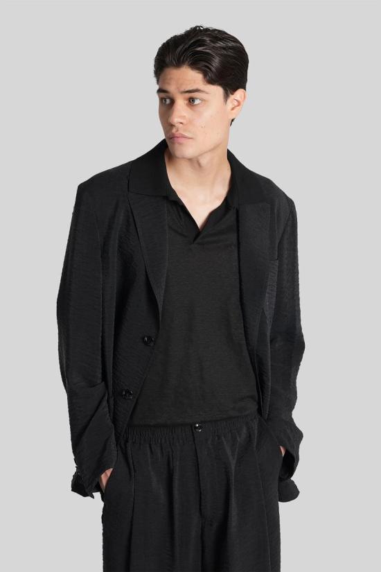 25FW 조르지오 아르마니 긴팔 셔츠 424991 GM001996TE11335 Black - GIORGIO ARMANI