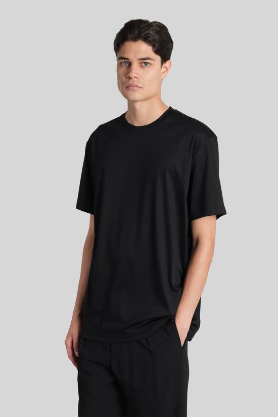 25FW 조르지오 아르마니 반팔 티셔츠 424992 6LSM90SJTKZ Black - GIORGIO ARMANI