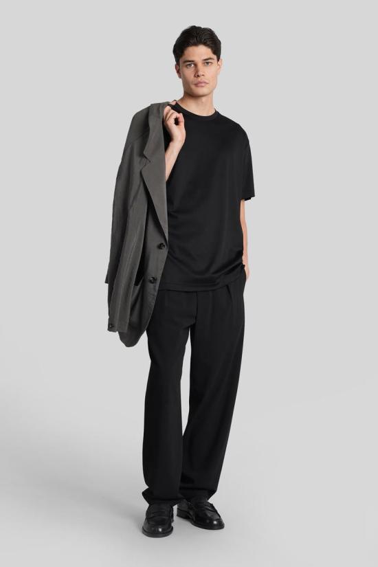 25FW 조르지오 아르마니 반팔 티셔츠 424992 6LSM90SJTKZ Black - GIORGIO ARMANI