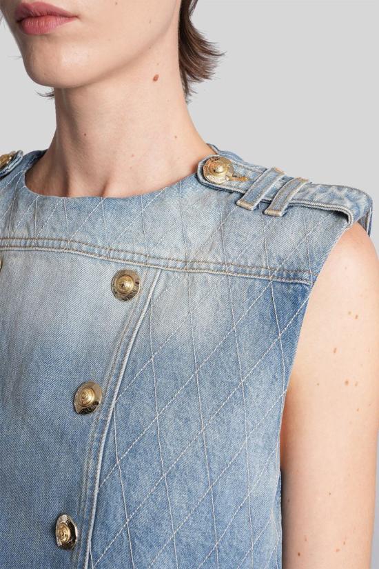 25FW 발망 데님 셔츠 428161 FF1AG730DF79 BLUE - BALMAIN