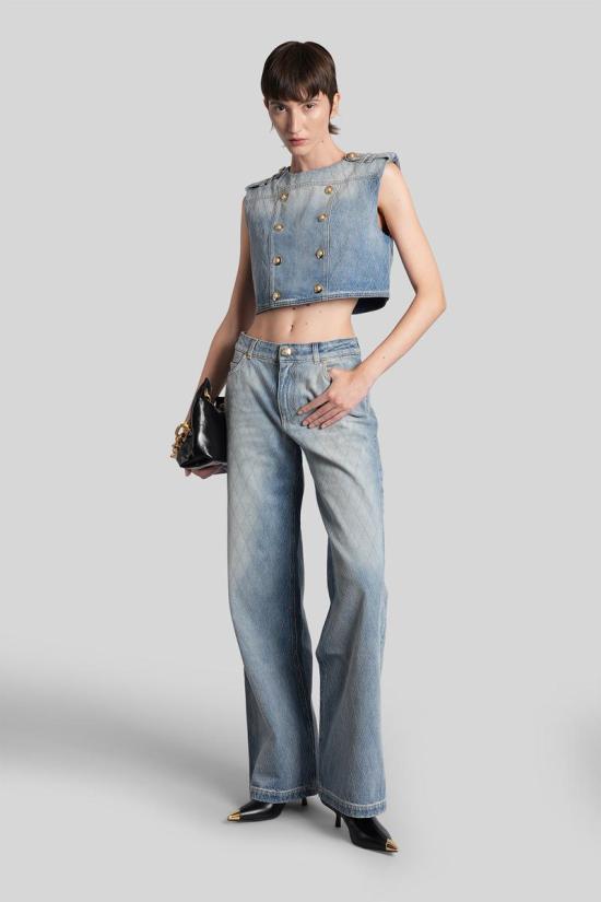 25FW 발망 데님 셔츠 428161 FF1AG730DF79 BLUE - BALMAIN