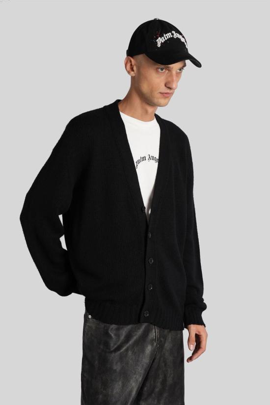 25FW 팜앤젤스 가디건 428147 PMHB035F25KNI001 Black - PALM ANGELS