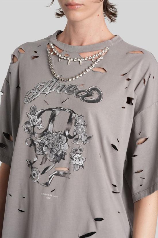 25FW 아레아 반팔 티셔츠 424345 PF25AWTS0041FA01 GREY - AREA