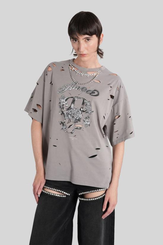 25FW 아레아 반팔 티셔츠 424345 PF25AWTS0041FA01 GREY