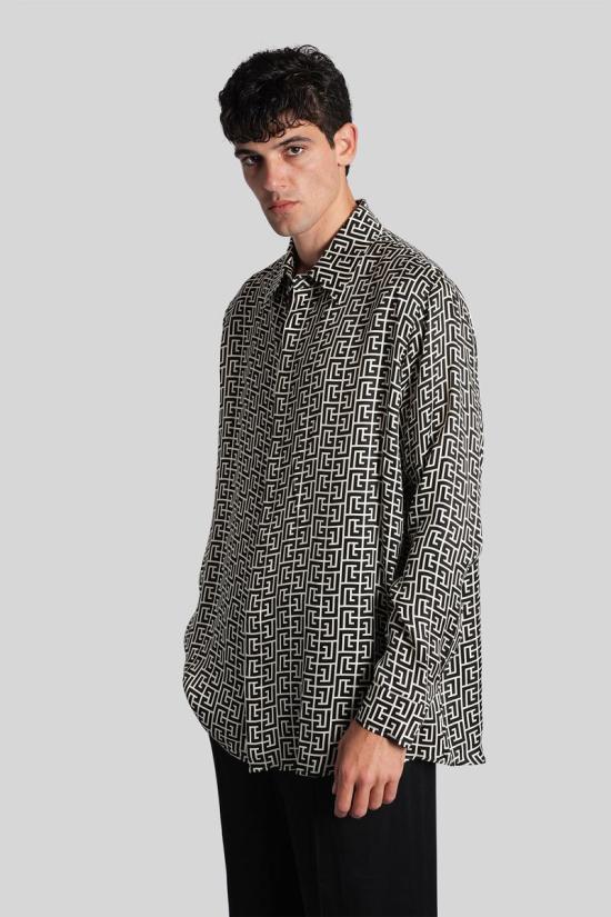 25FW 발망 긴팔 셔츠 428180 FH1HS485VI36 Beige - BALMAIN