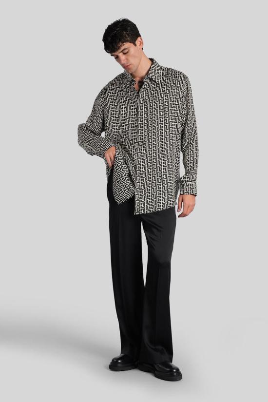 25FW 발망 긴팔 셔츠 428180 FH1HS485VI36 Beige - BALMAIN