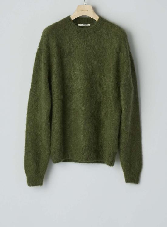  오라리 스웨터 오랄리 브러시드 슈퍼 키드 모헤어 니트 풀오버 - AURALEE