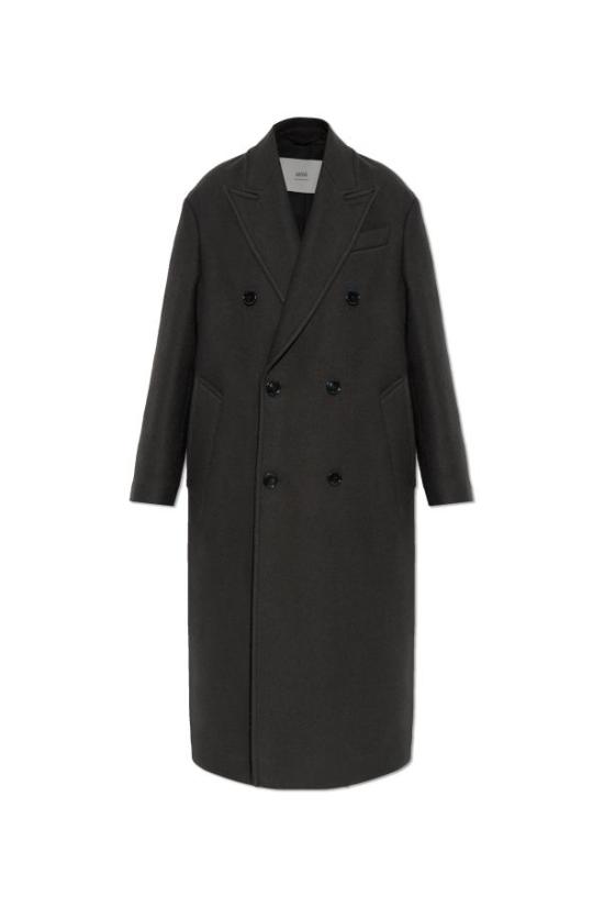  아미 울 더블 브레스트 롱 코트 FCO458 WV0078 020 ANTHRACITE DOM
