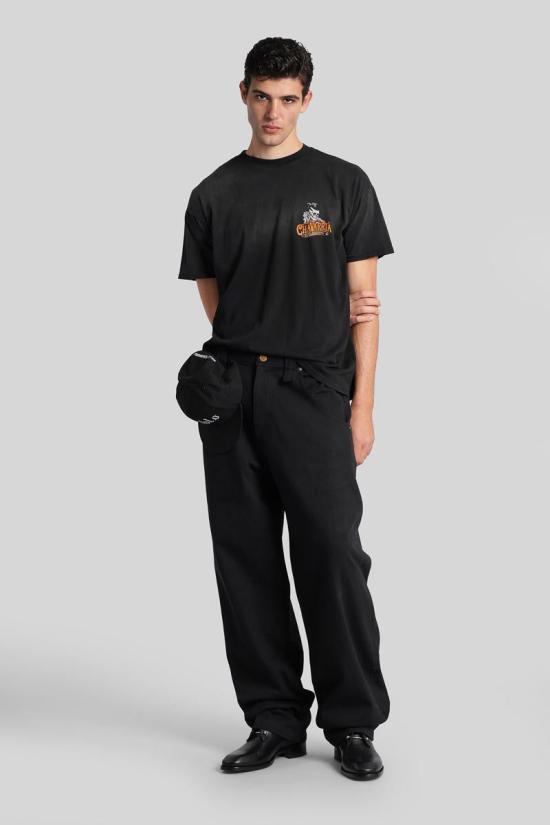 25FW 윌리 차바리아 반팔 티셔츠 429693 WCJSY0127 Black - WILLY CHAVARRIA