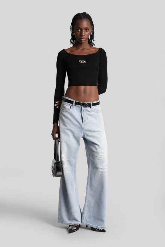 25FW 디젤 긴팔 티셔츠 429794 A141890DLAX Black - DIESEL