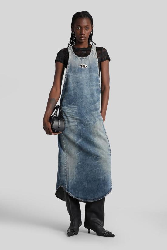 25FW 디젤 롱 원피스 429820 A1901409M96 BLUE - DIESEL