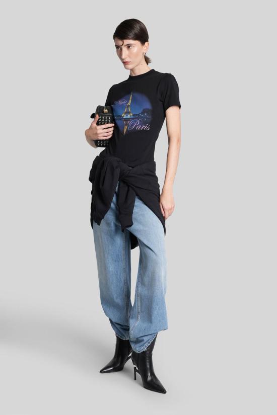 25FW 베트멍 탑 430926 WH76TR430B1200 Black - VETEMENTS