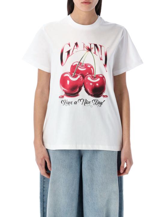 25FW 가니 반팔 티셔츠 T40043575 151 Bianco