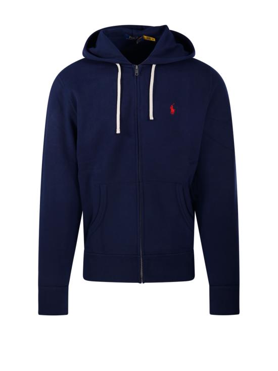 25FW 랄프 로렌 로고 자수 지퍼 후드티 710813297004 CRUISE NAVY