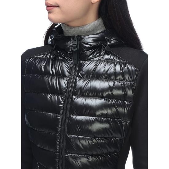  맥케이지 숏패딩 아가사 퀼팅 믹스 미디어 후드 재킷 블랙 - MACKAGE