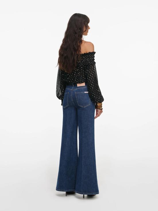 26SS 셀프 포트레이트 블라우스 RS26156TBB BLACK Black - SELF PORTRAIT