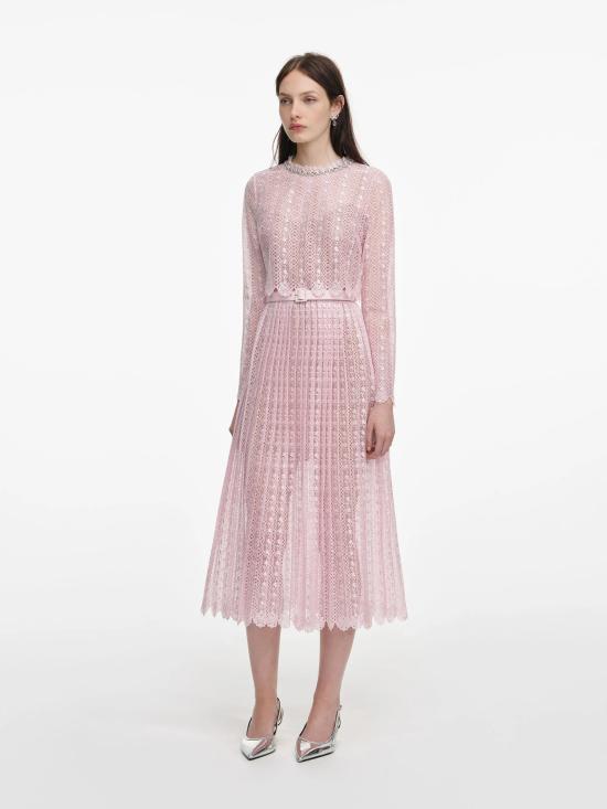 26SS 셀프 포트레이트 미디 원피스 RS26172MP PINK - SELF PORTRAIT