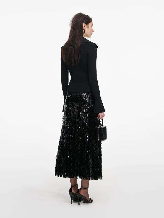 26SS 셀프 포트레이트 블라우스 RS26138TAB BLACK Black - SELF PORTRAIT