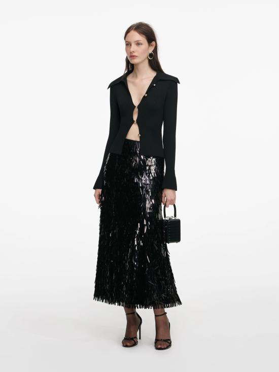 26SS 셀프 포트레이트 블라우스 RS26138TAB BLACK Black - SELF PORTRAIT