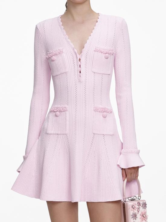 26SS 셀프 포트레이트 미디 원피스 RS26163SP PINK Pink - SELF PORTRAIT