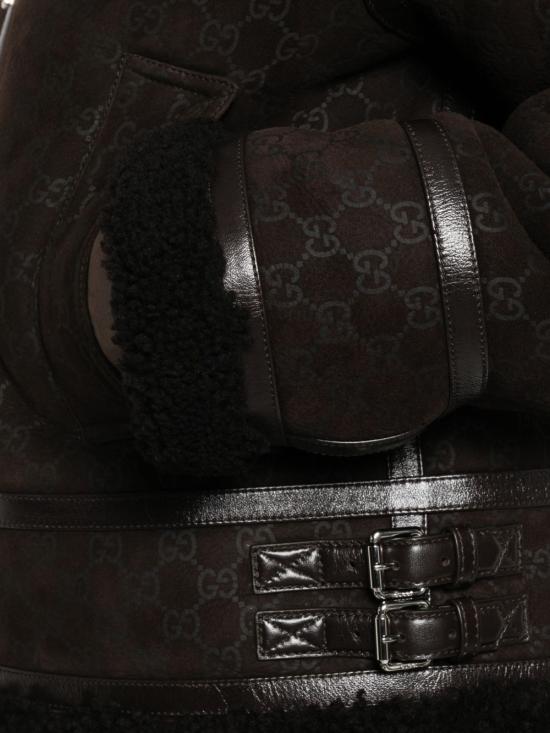 25FW 구찌 프린트 스웨이드 쉐어링 자켓 835526 XSAGB2037 Brown - GUCCI